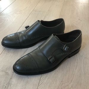 Bruno Magli Double Monk Strap charcoal sz 9
